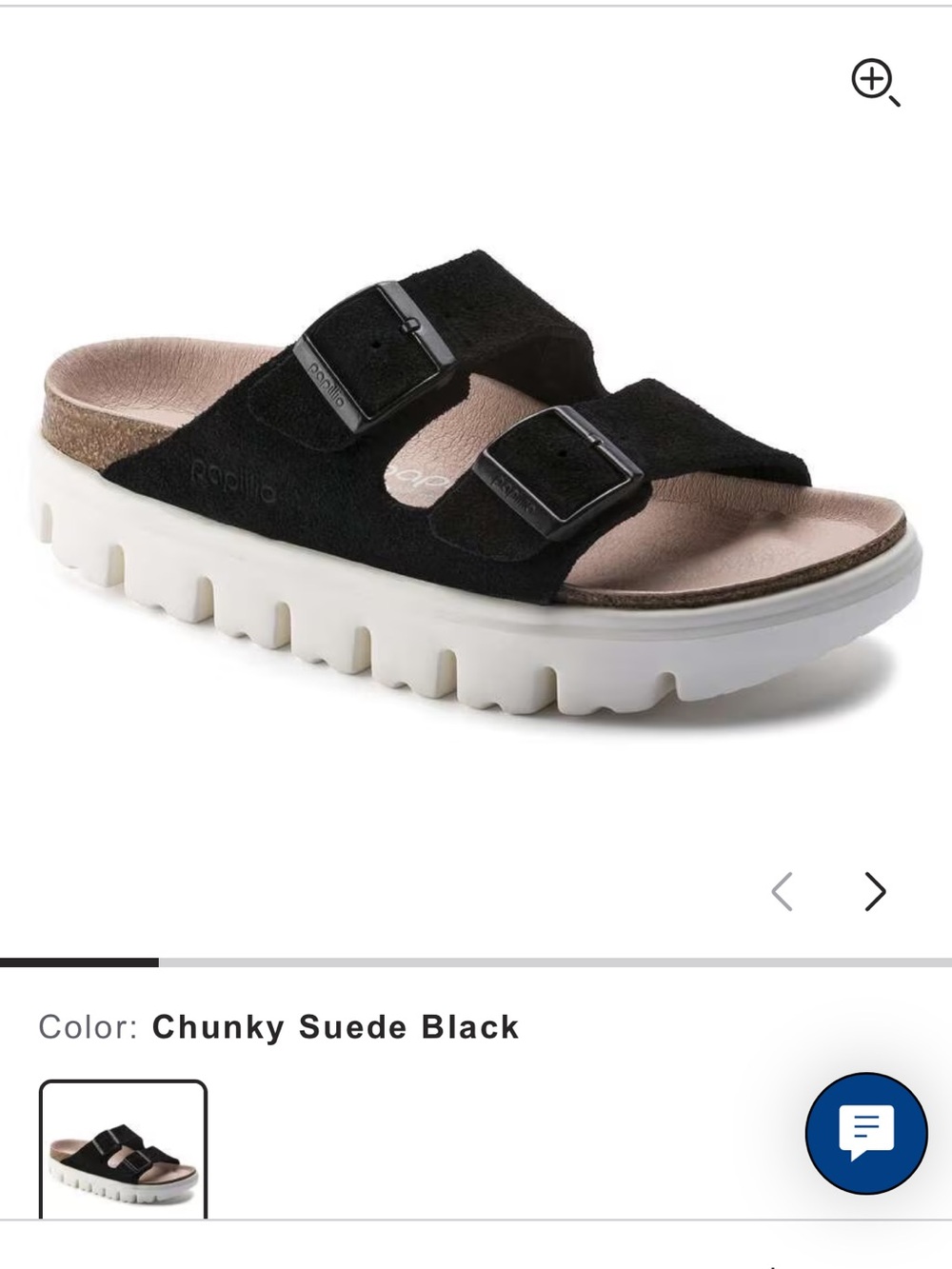 Birkenstock Arizona Platform Chunky Suede Black 7 GUC